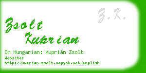 zsolt kuprian business card